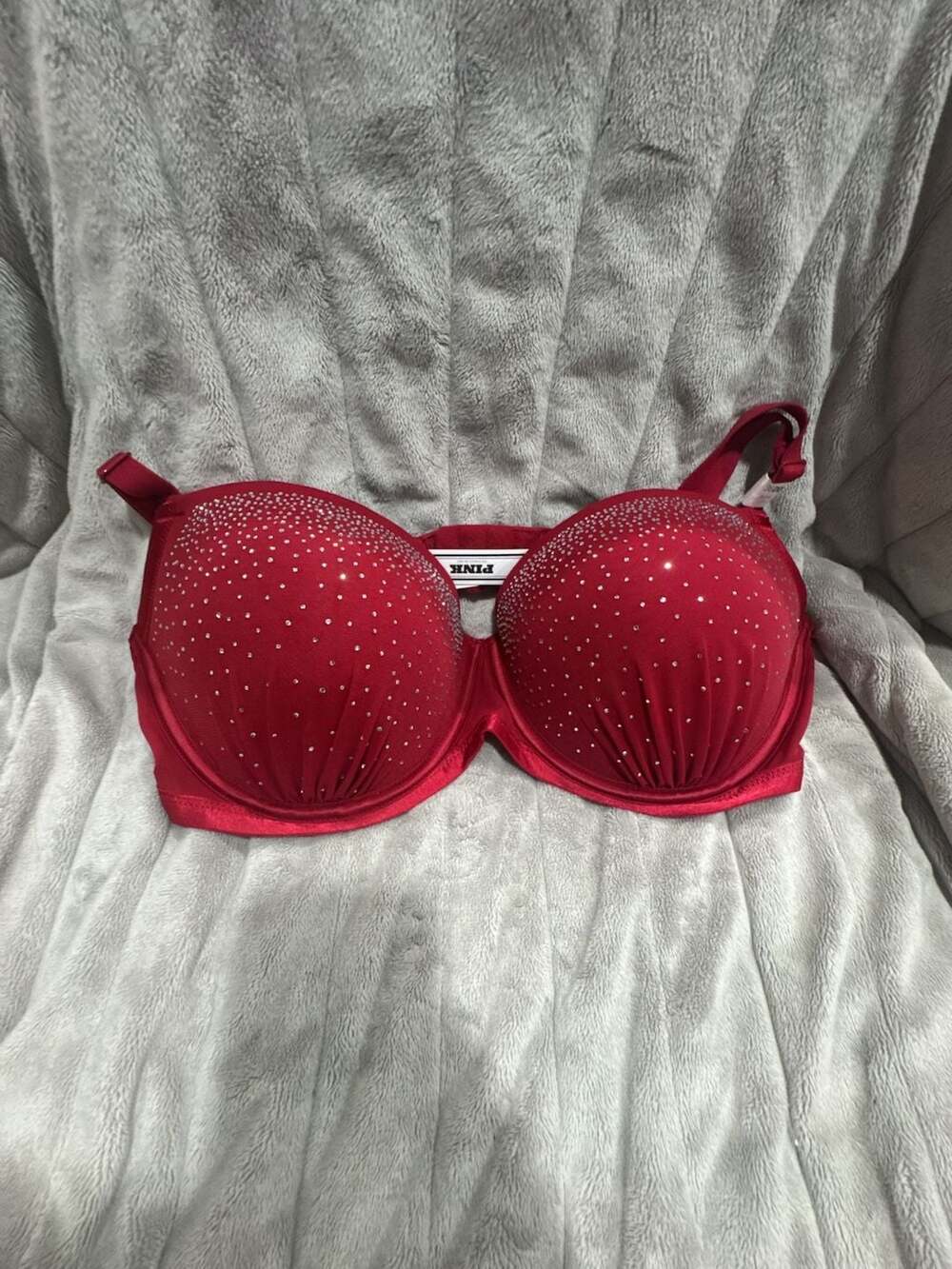 PINK Victoria's Secret Wink Push-Up Balconette Bra with Rhinestone